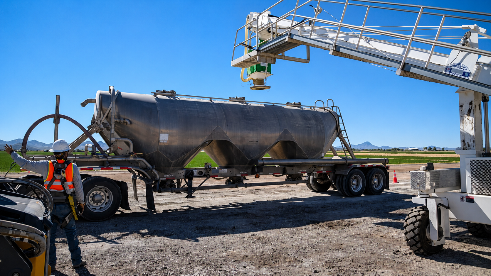 Industrial construction site with precast concrete structures